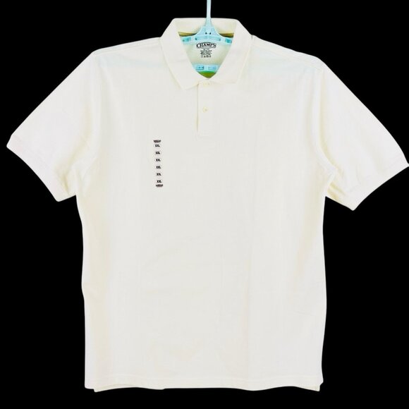 NWT Champs Men's Whisper Sesame Beige Polo Shirt Size XXL Short Sleeve - Picture 1 of 9